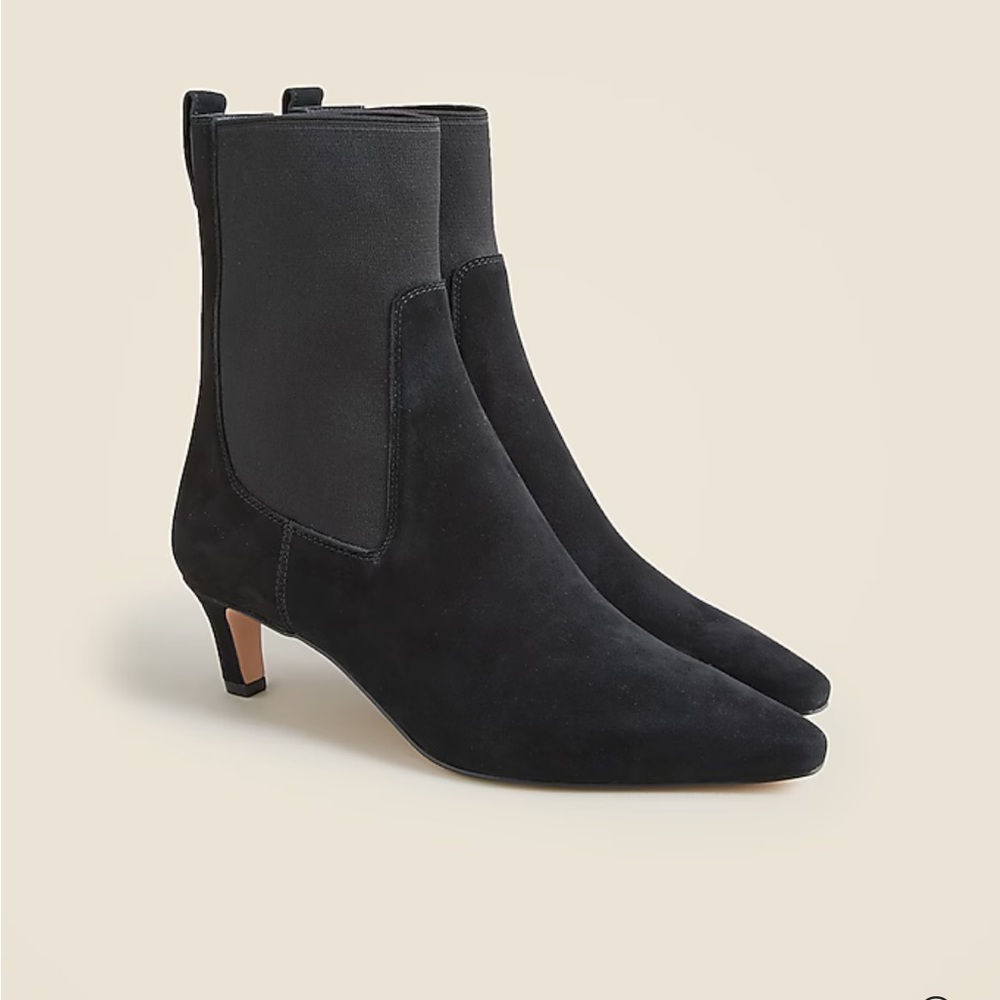 J. Crew Stevie Black Suede Ankle Booties